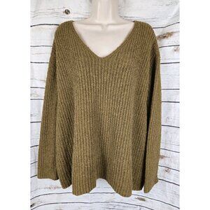 Eileen Fisher Brown Textured Sweater XL Pullover Boxy Organic Cotton Cashmere